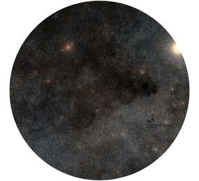 A wide-field view of part of the Coalsack Nebula (also known as Caldwell 99), a dark nebula. Image credit: ESO/Digitized Sky Survey 2. Acknowledgment: Davide De Martin