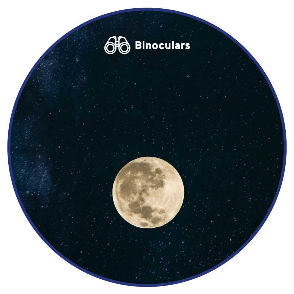 The full moon on a dark blue starry sky