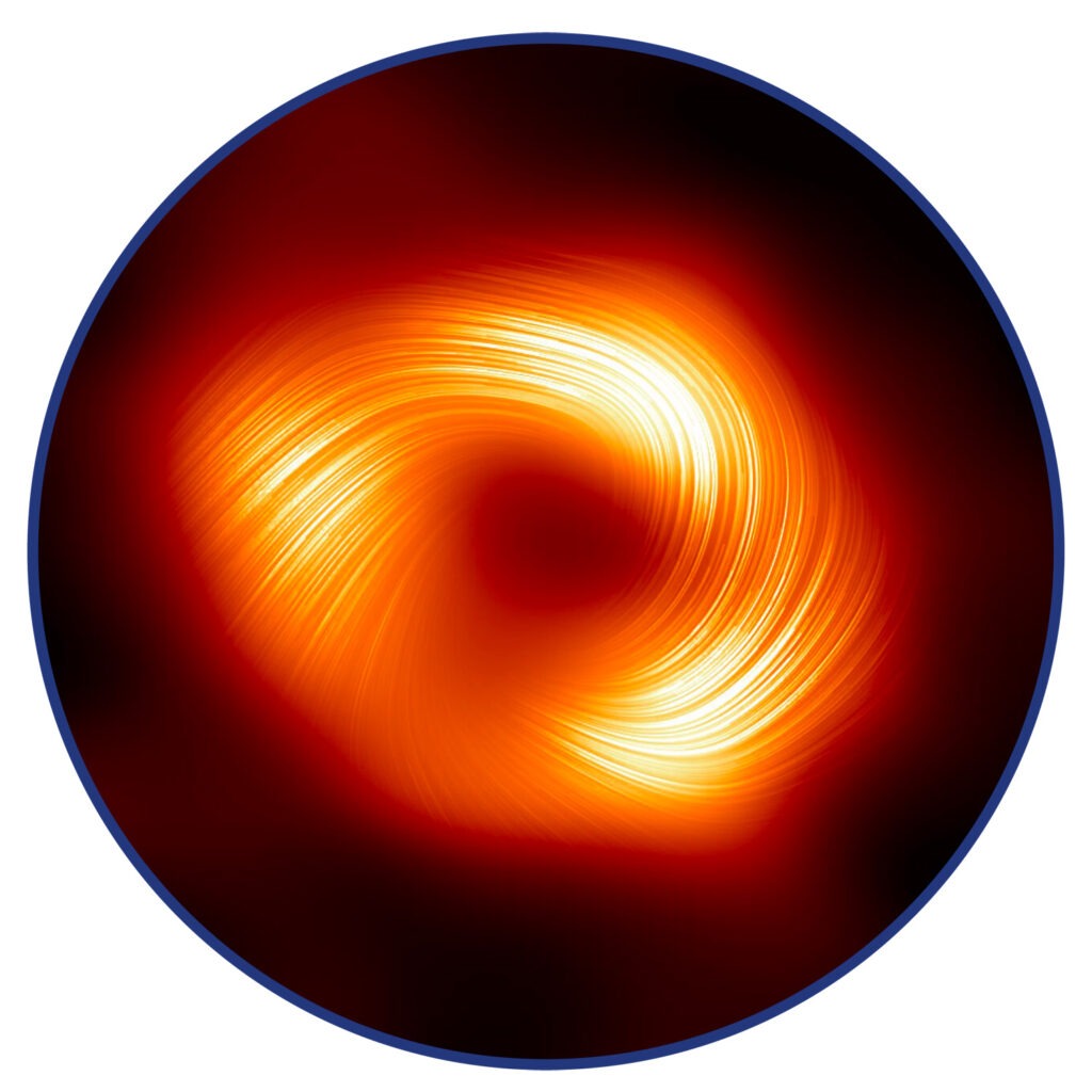 A view of the Milky Way supermassive black hole Sagittarius A* in polarised light.