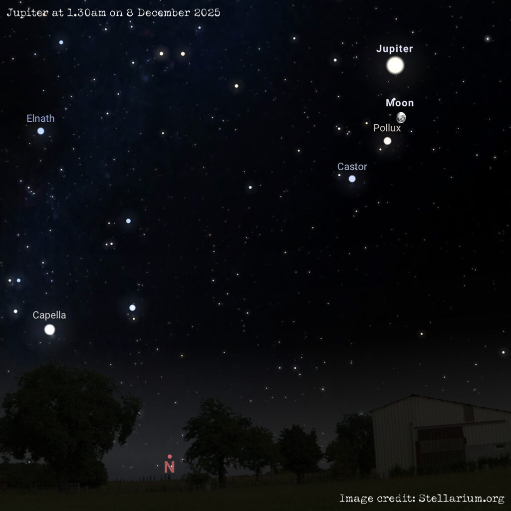 Jupiter as seen from Perth around 1.30am on 8 December