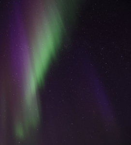 A photograph of the Aurora borealis, seen over Sweden.